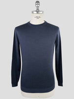 Kiton Blue Silk Sweater Crewneck