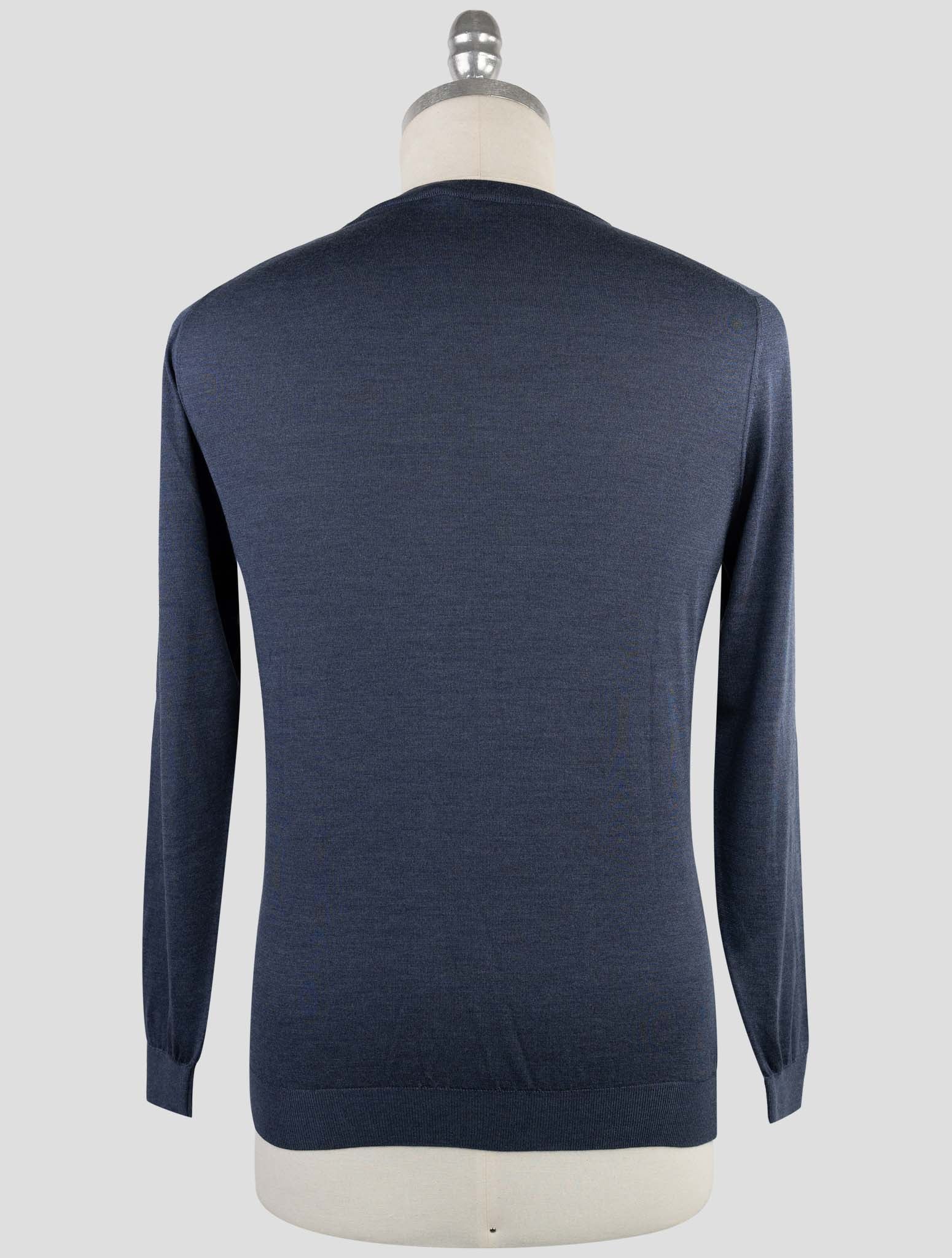 Kiton Blue Silk Sweater Crewneck