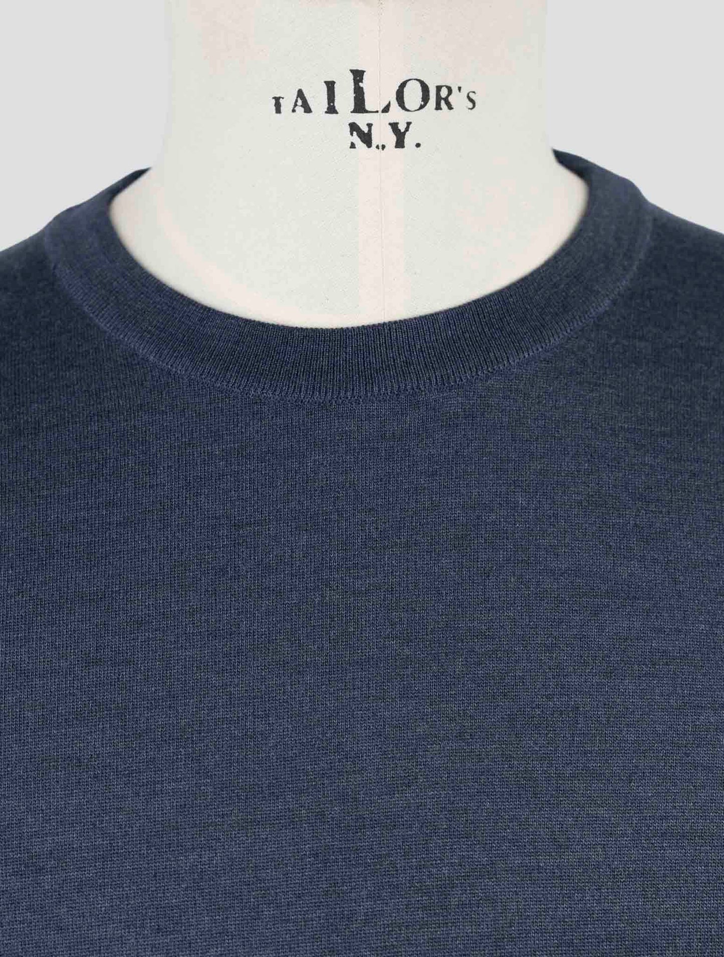 Kiton Blue Silk Sweater Crewneck