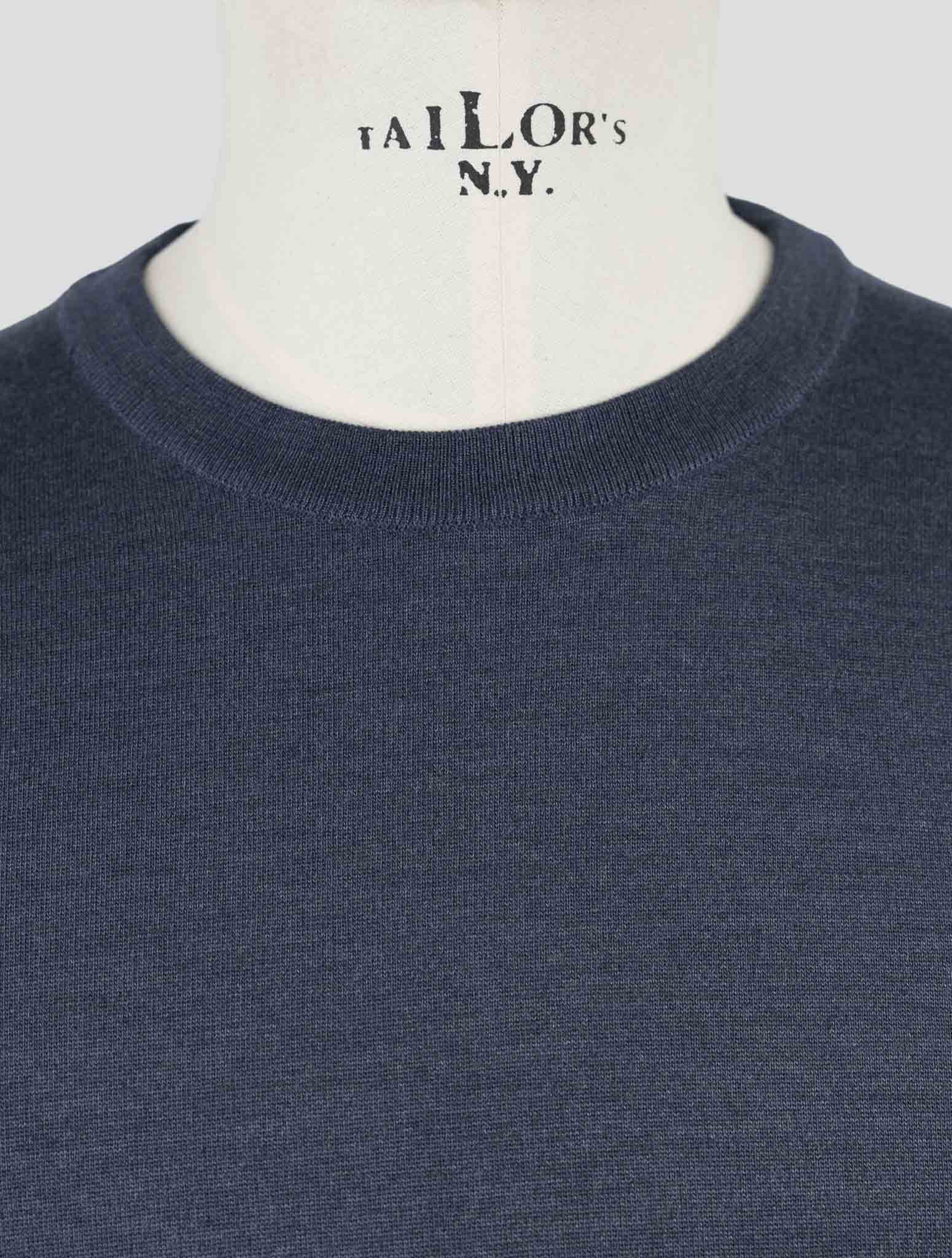 Kiton Blue Silk Sweater Crewneck