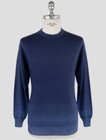 Kiton Blue Cashmere Silk Sweater Crewneck