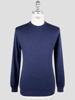 Kiton Blue Cotton Sweater Crewneck