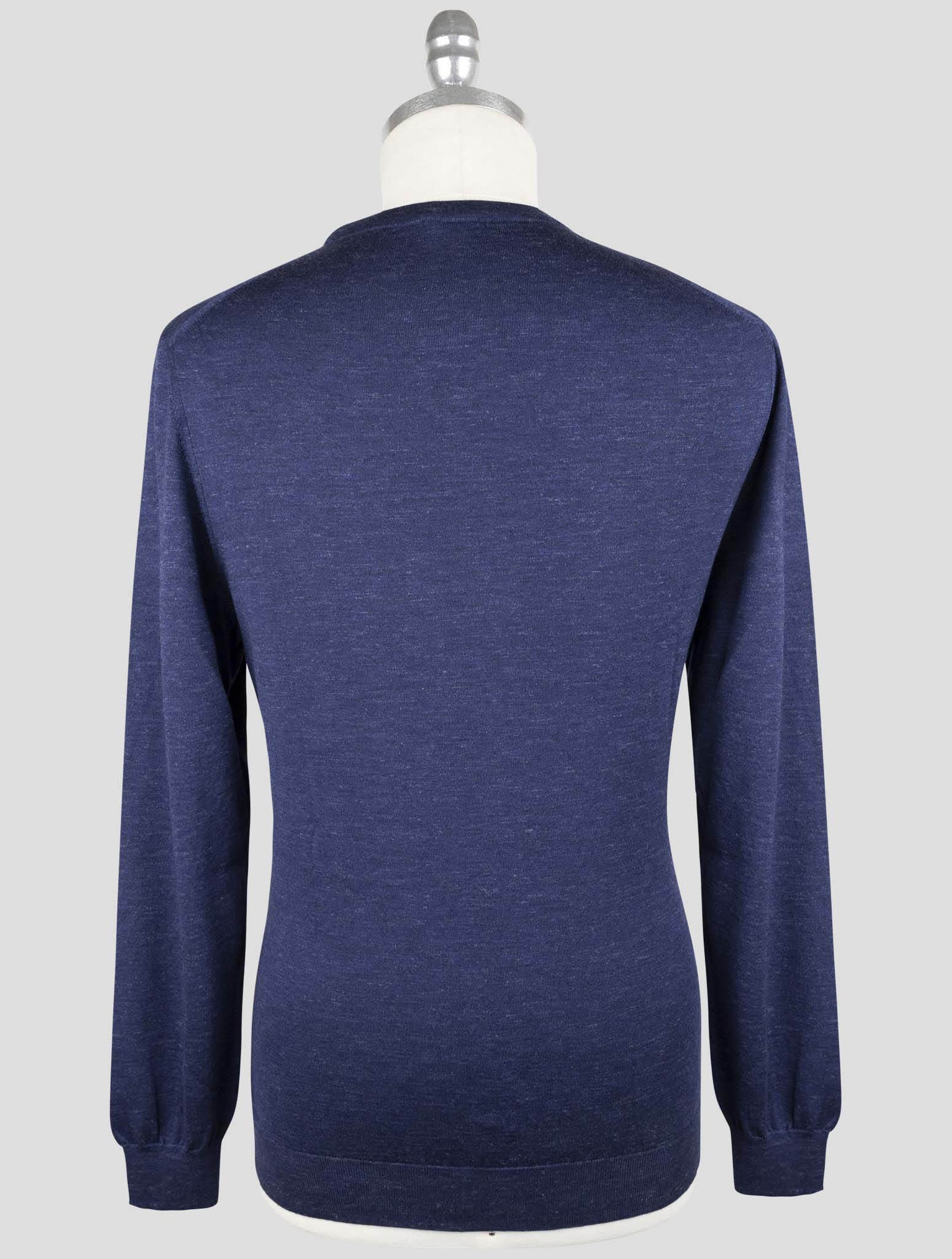 Kiton Blue Cotton Sweater Crewneck