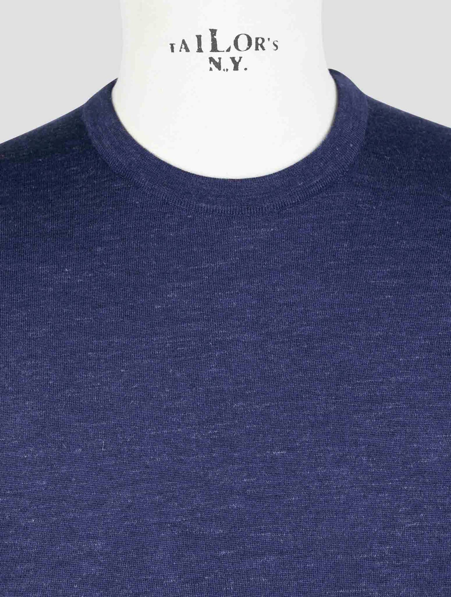 Kiton Blue Cotton Sweater Crewneck