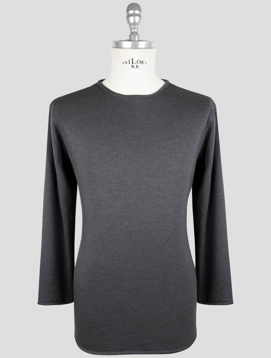 Kiton Gray Cashmere Silk Sweater Crewneck