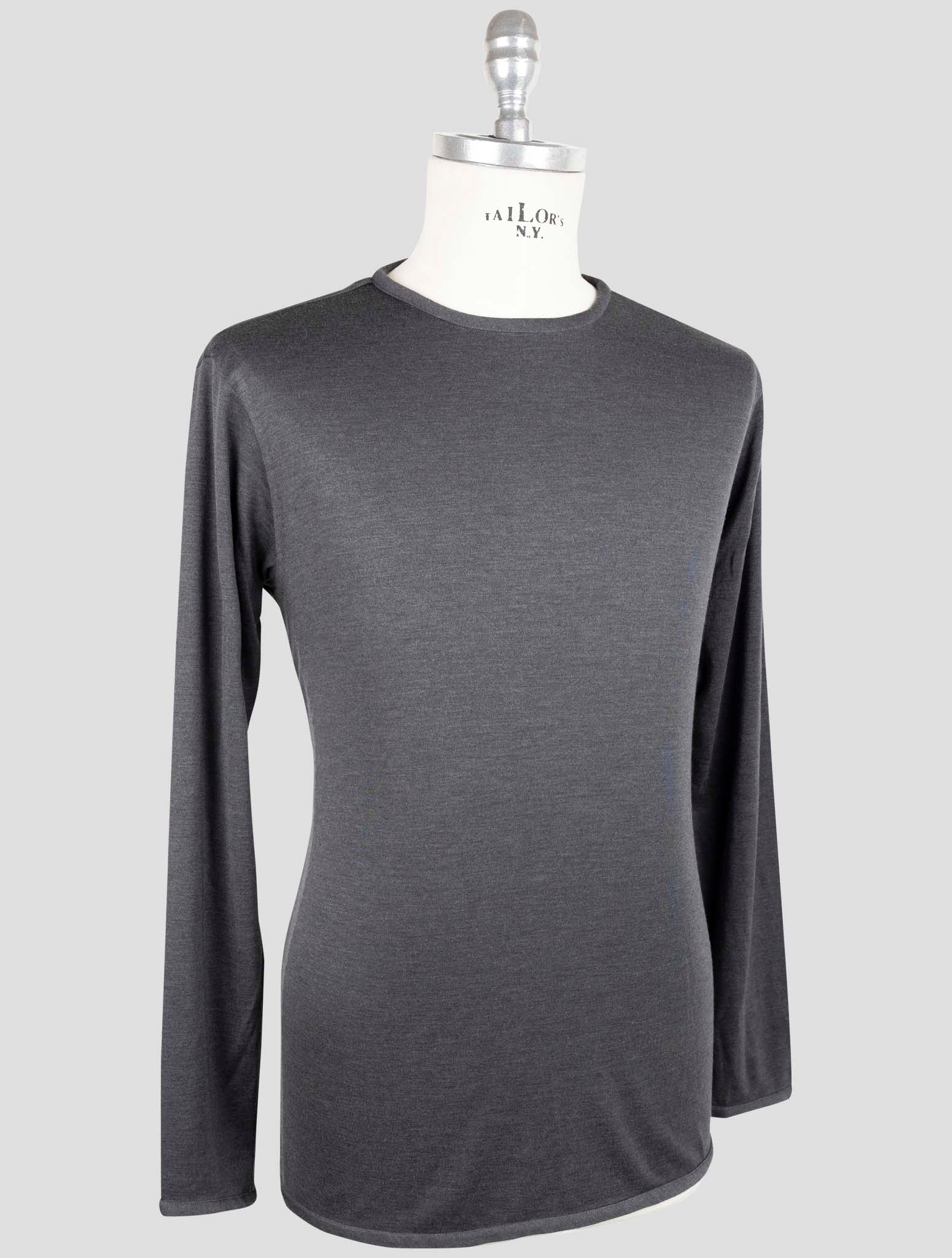 Kiton Dark Gray Cashmere Silk Sweater Crewneck