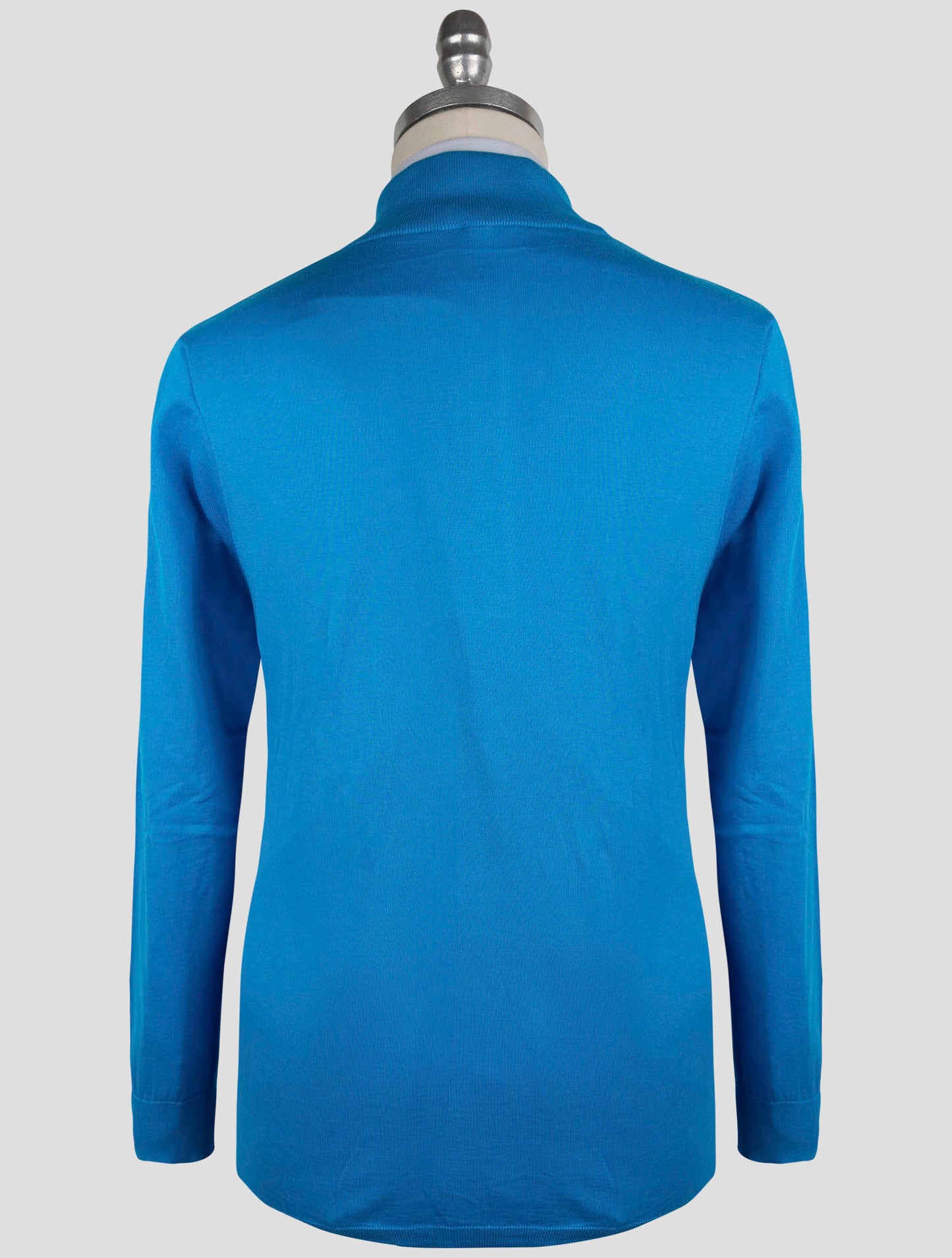 Kiton Light Blue Cotton Sweater Half Zip