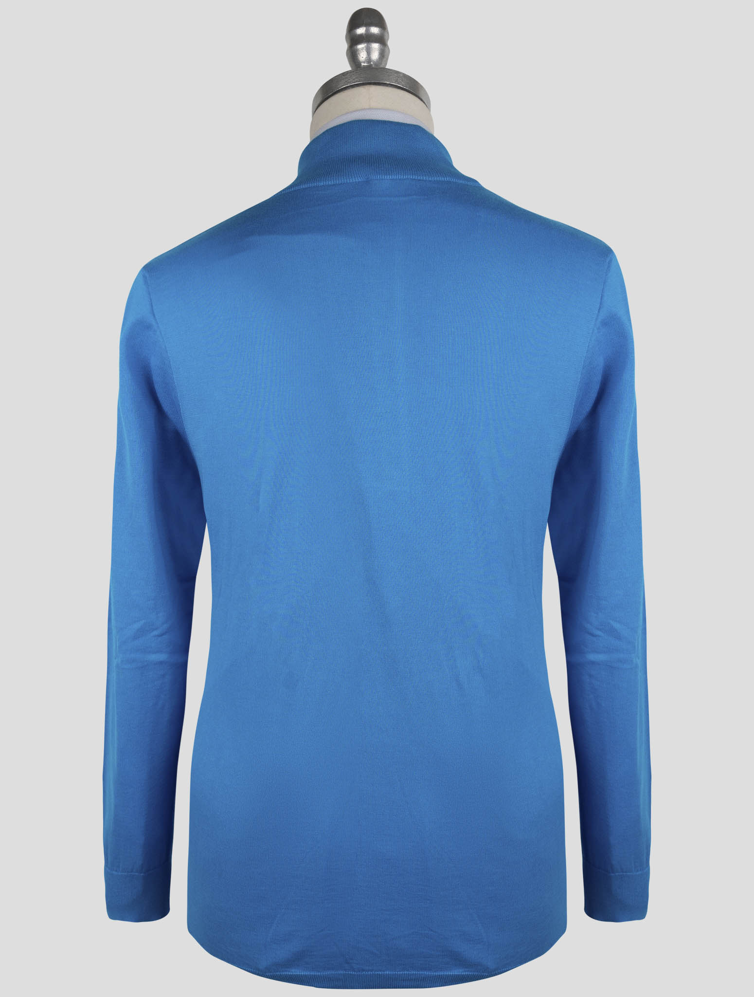 Kiton Light Blue Cotton Sweater Half Zip
