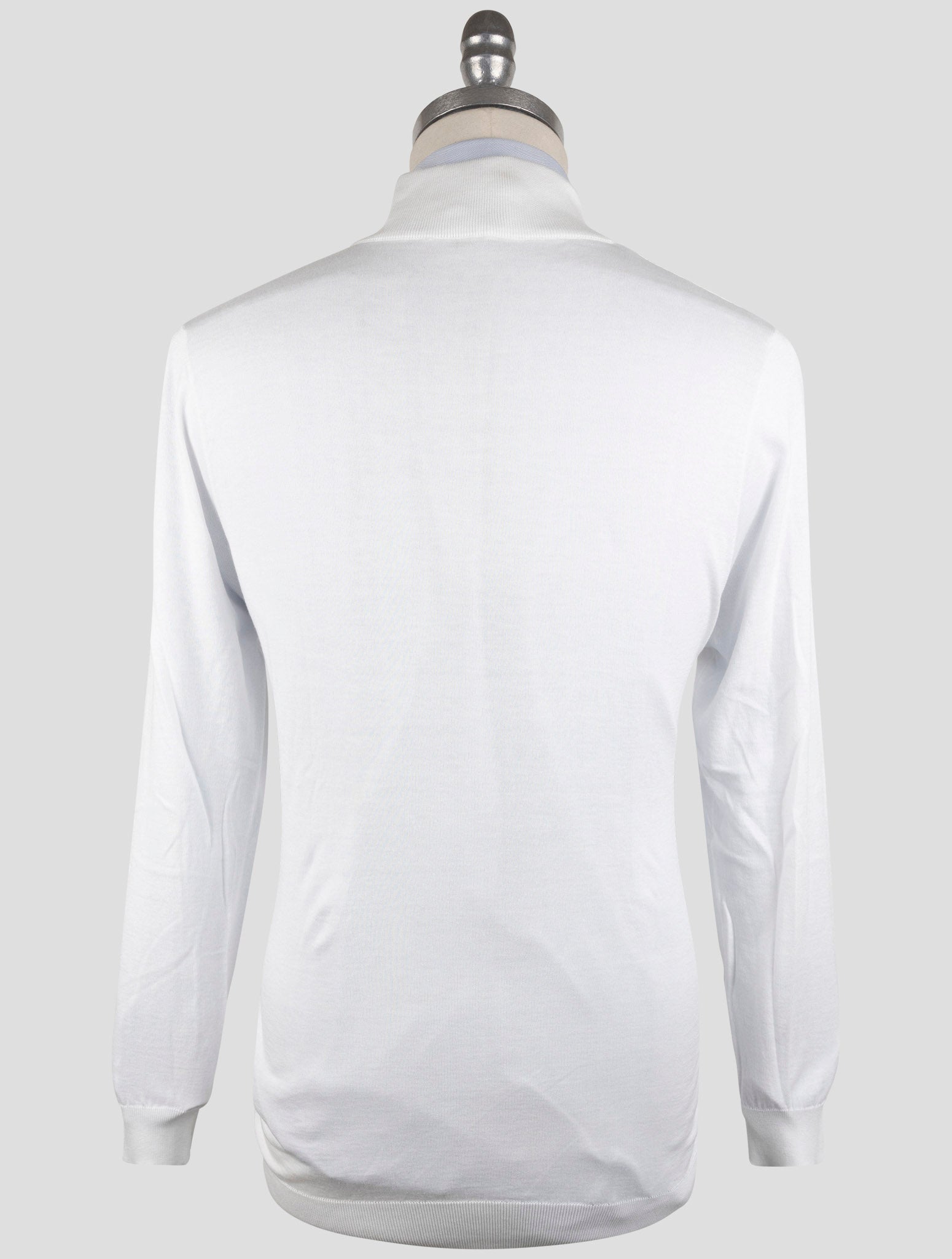 Kiton White Cotton Sweater Half Zip