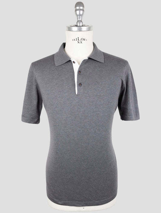 Kiton Gray Cotton Polo