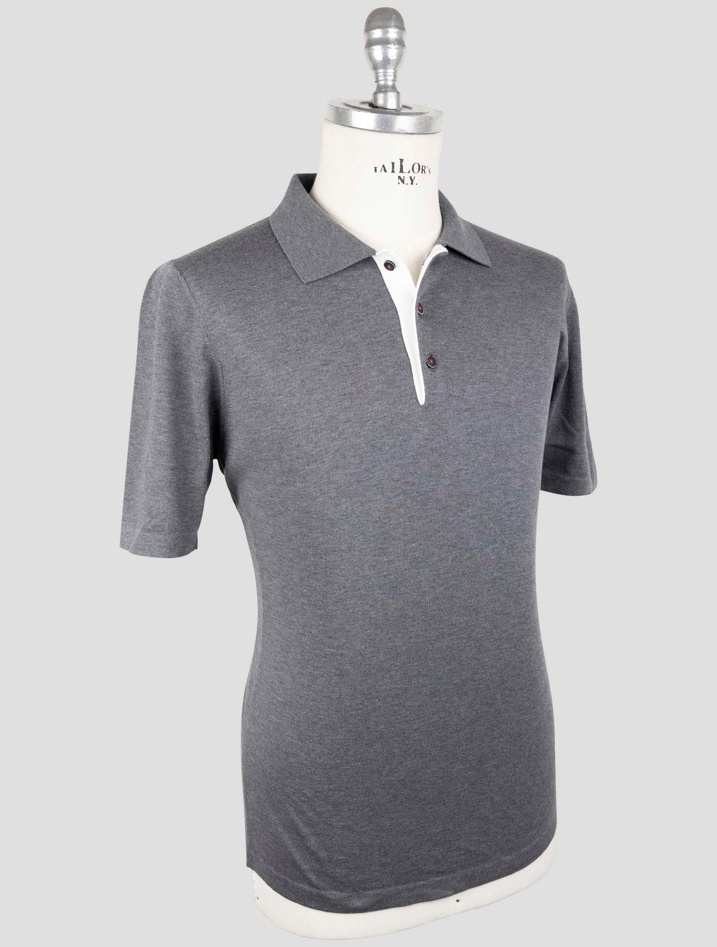 Kiton Gray Cotton Polo