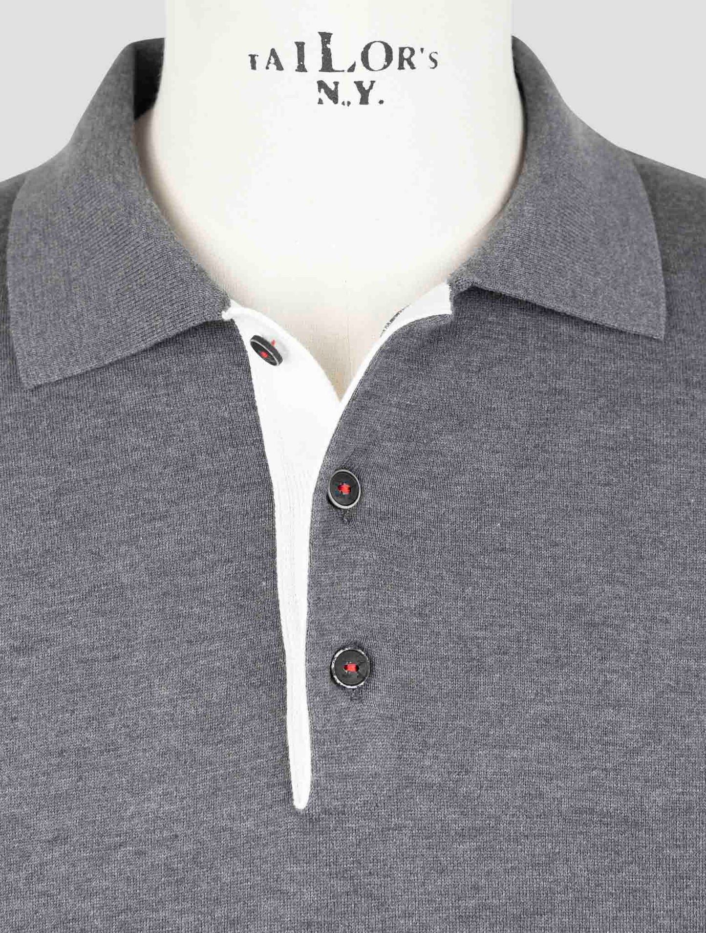 Kiton Gray Cotton Polo