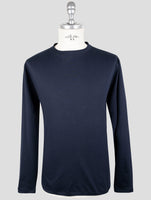 Kiton Blue Cotton Sweater Crewneck
