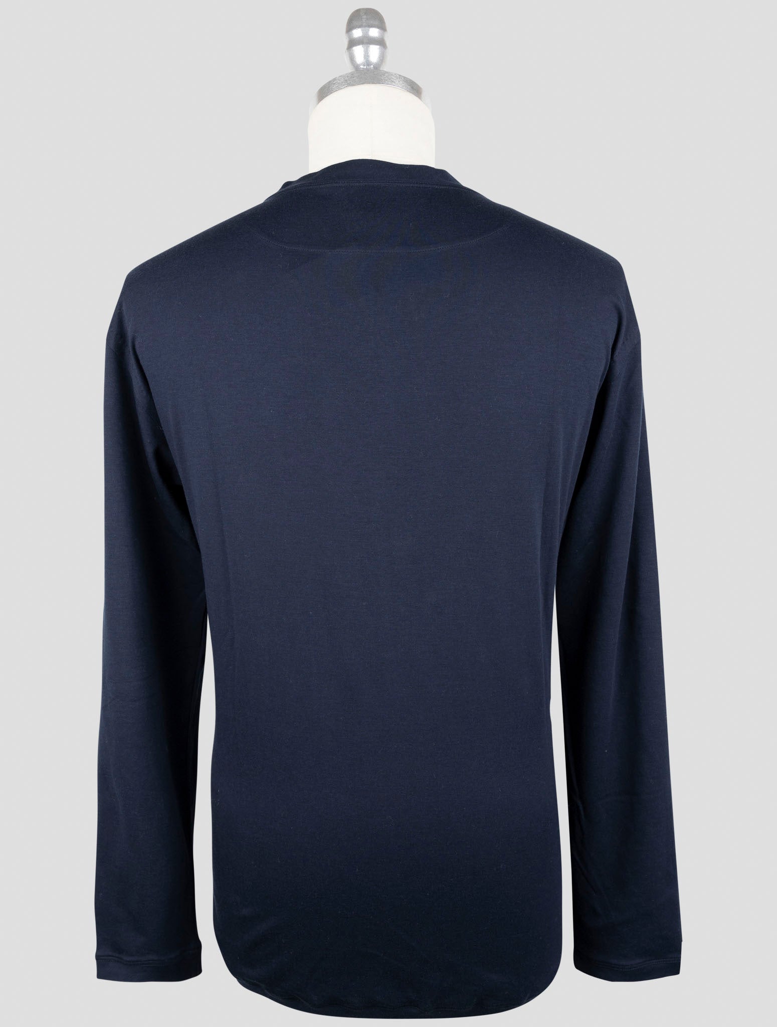 Kiton Blue Cotton Sweater Crewneck