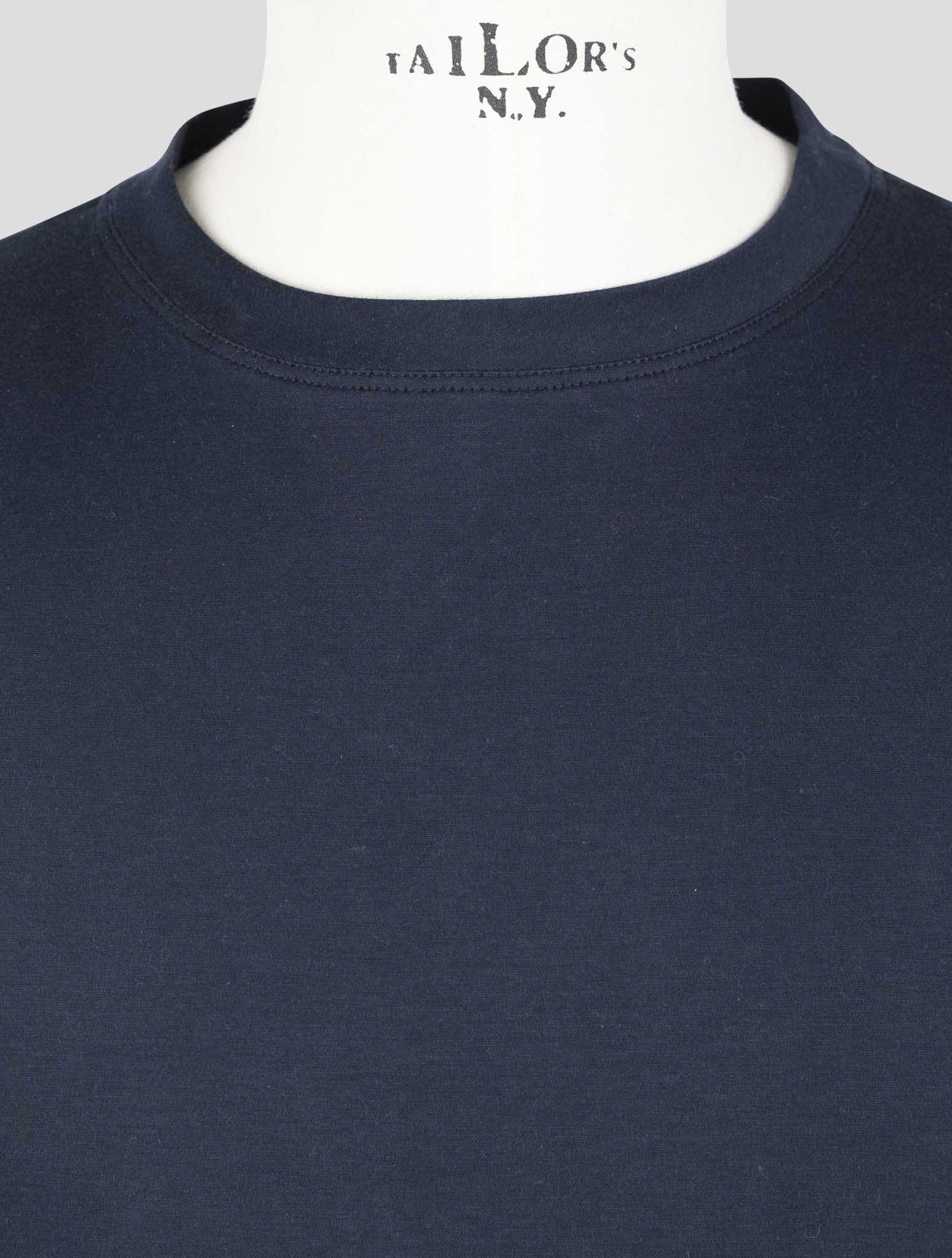 Kiton Blue Cotton Sweater Crewneck