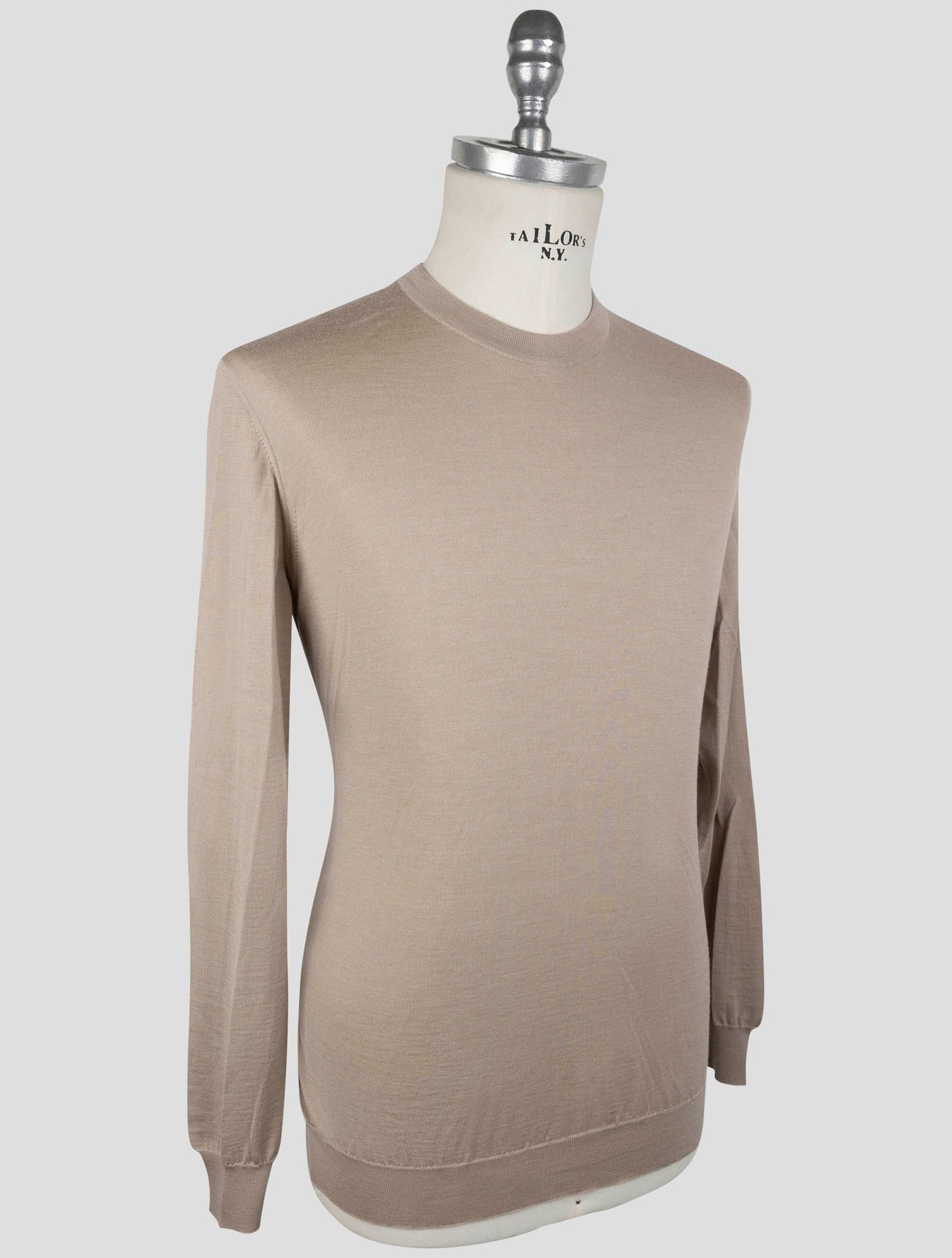 Kiton Brown Cashmere Silk Sweater Crewneck