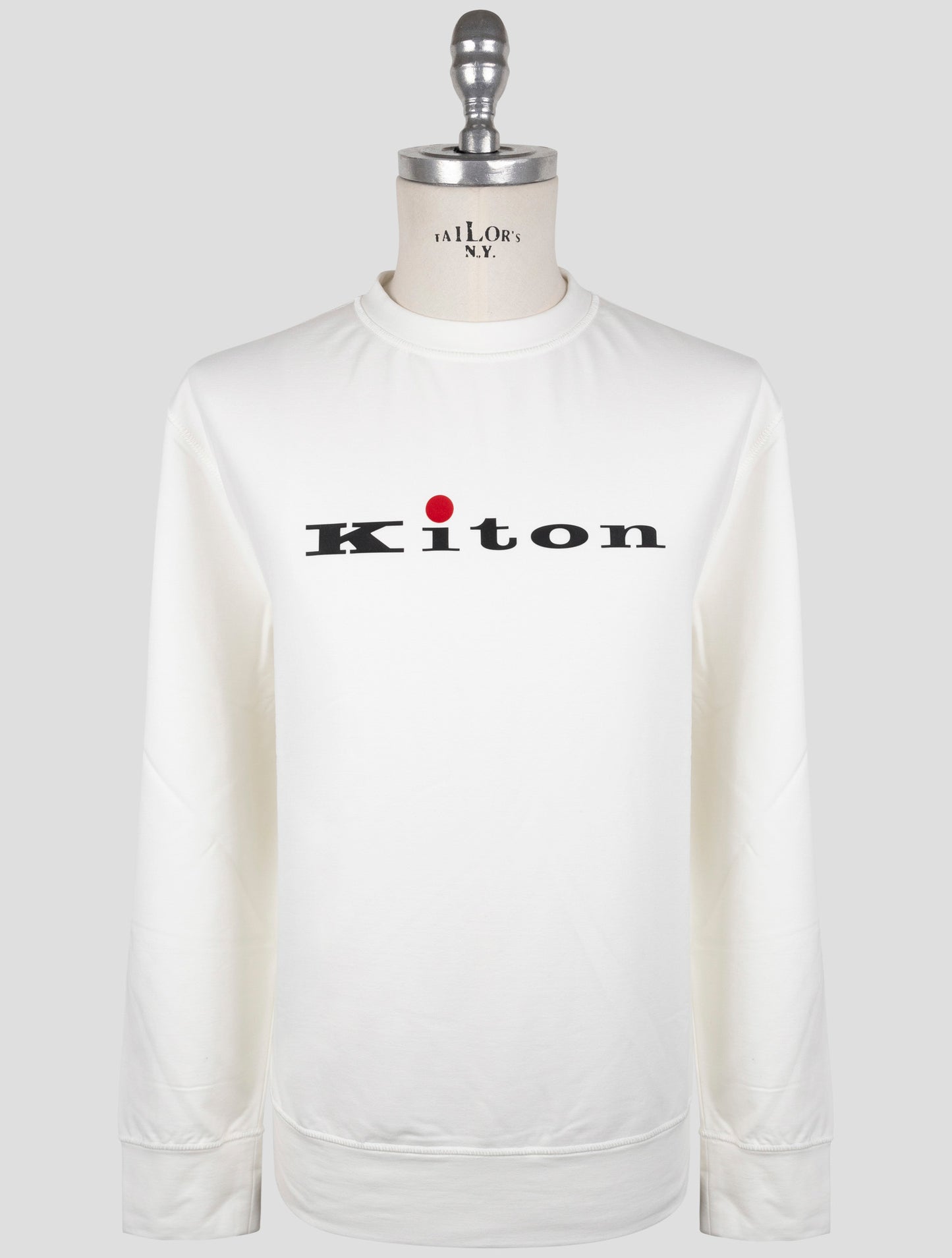 Kiton White Cotton Ea Sweater Crewneck