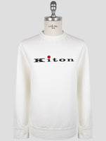 Kiton White Cotton Ea Sweater Crewneck