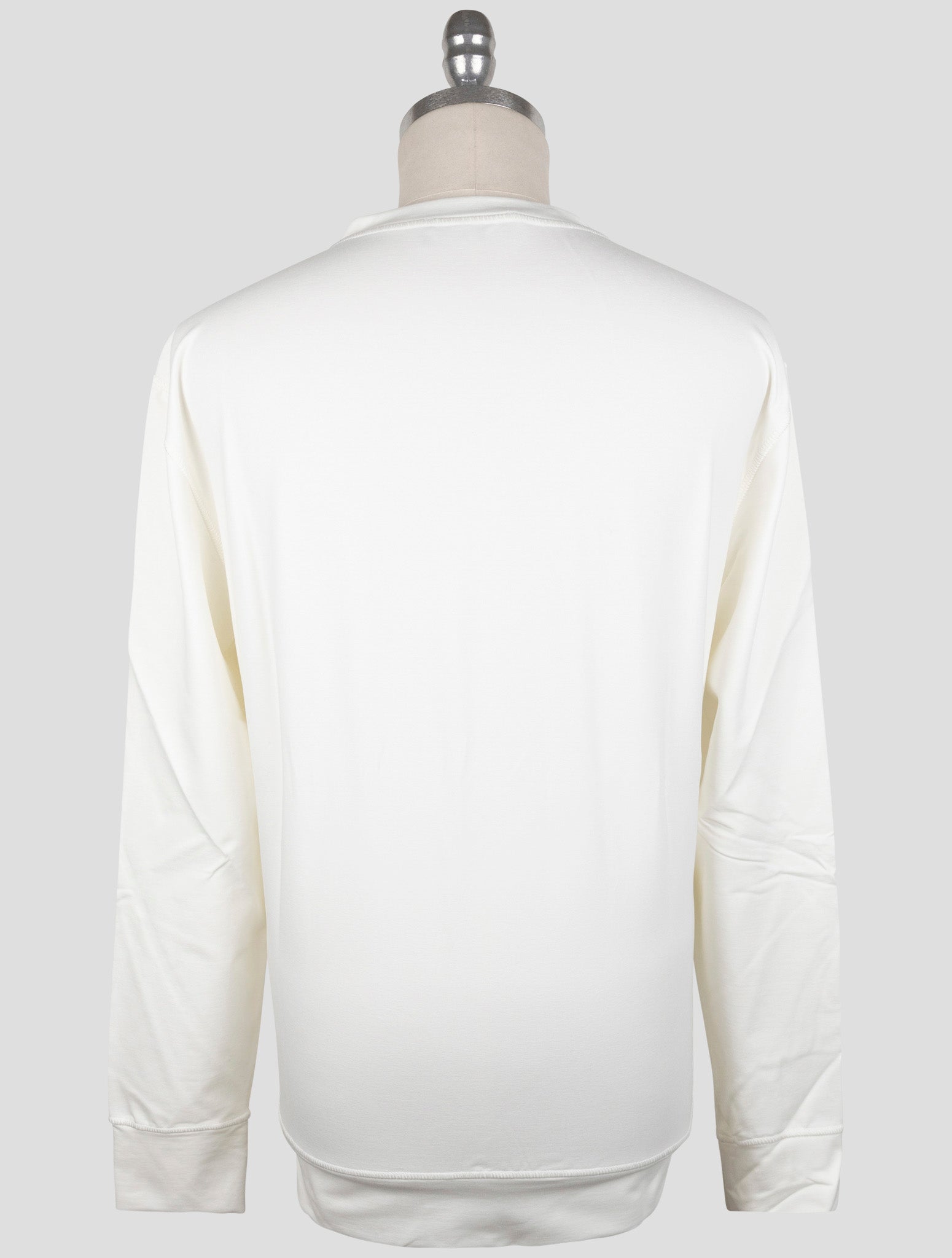 Kiton White Cotton Ea Sweater Crewneck
