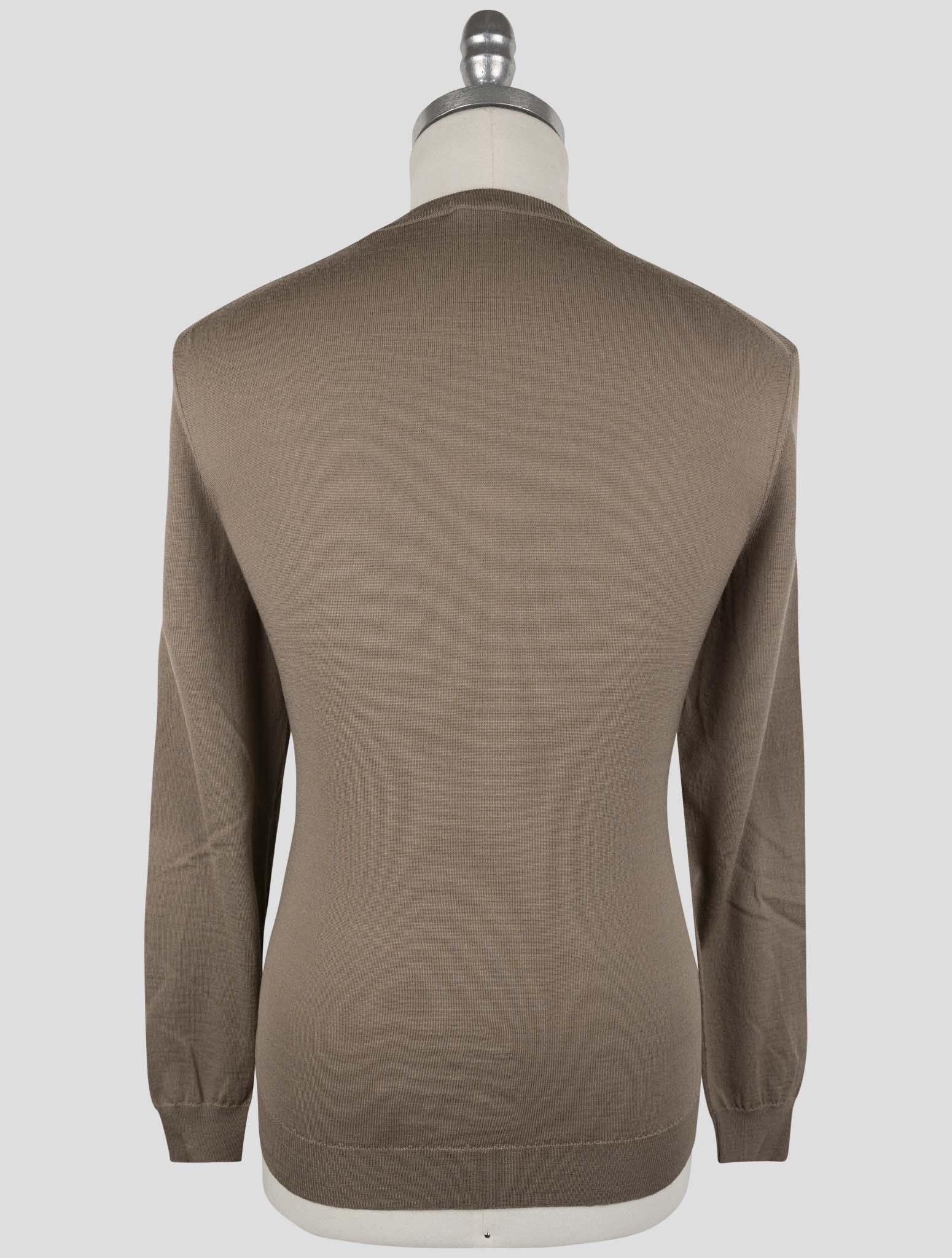 Kiton Brown Wool Sweater Crewneck