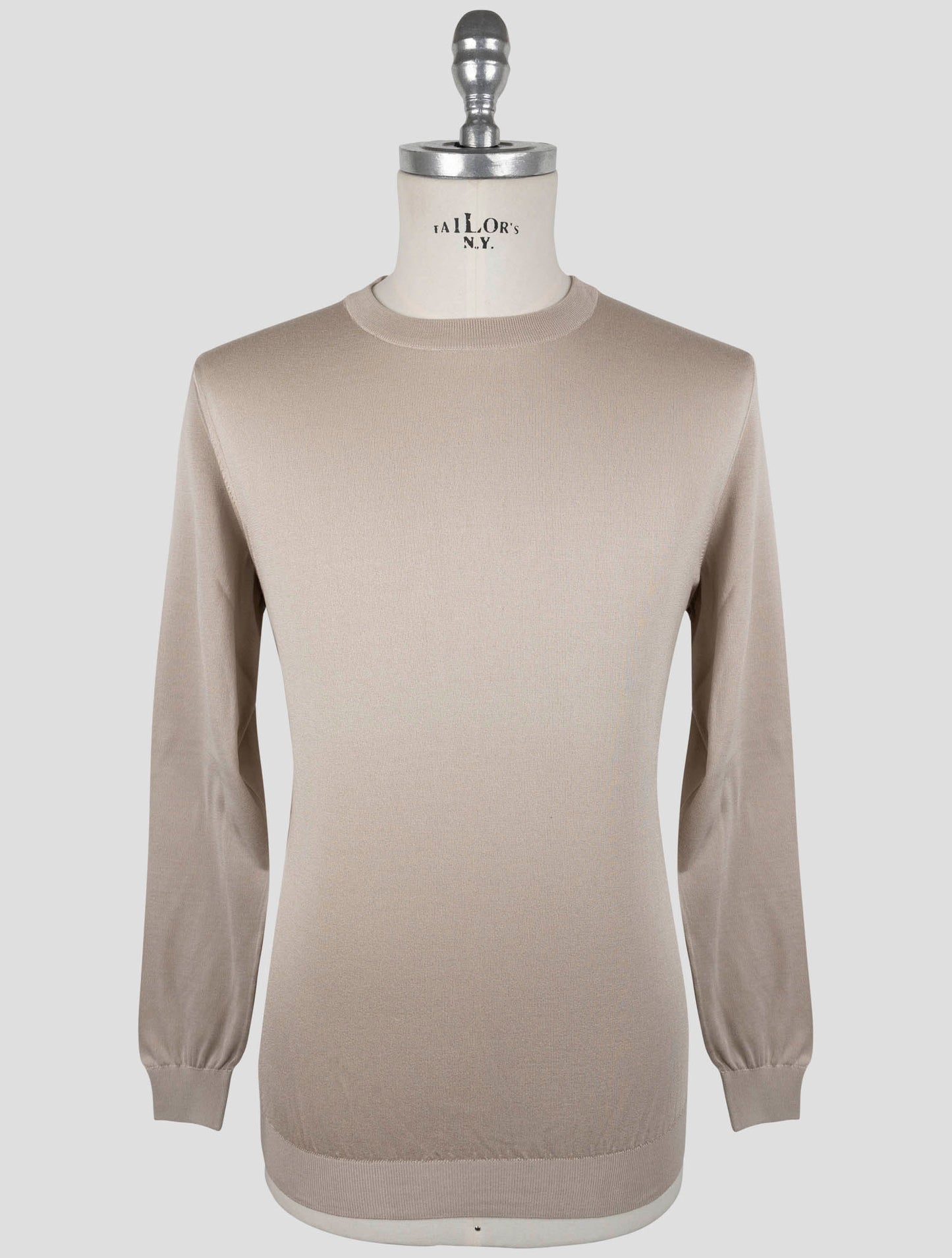 Kiton Brown Silk Sweater Crewneck
