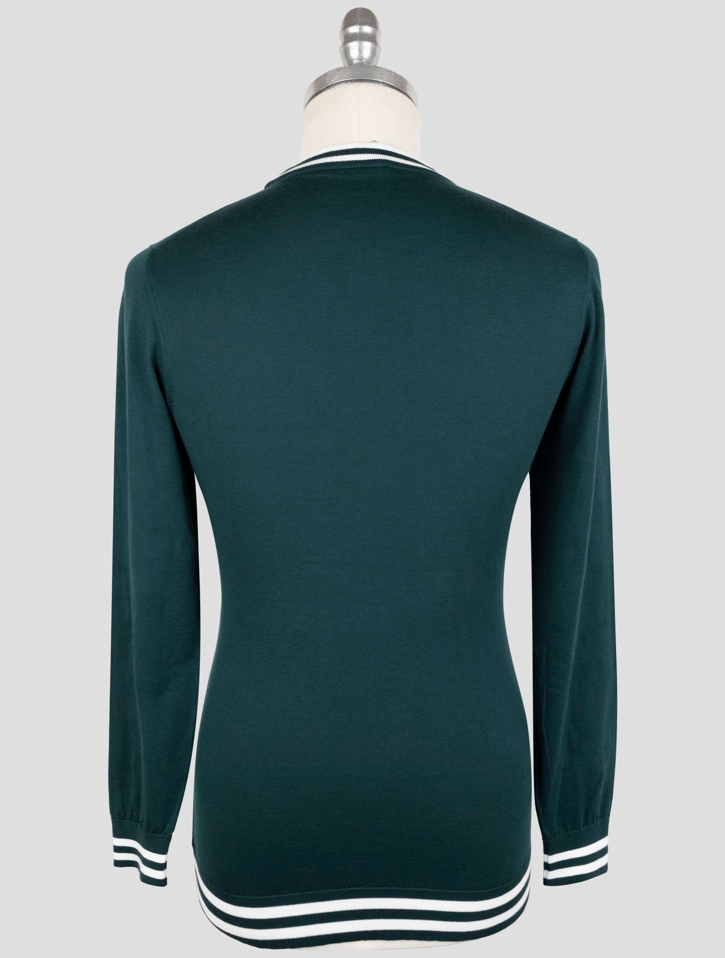 Kiton Green Cotton Sweater Crewneck