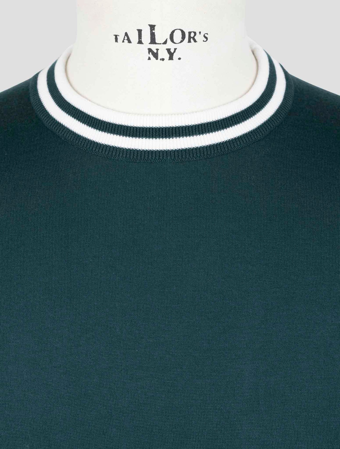 Kiton Green Cotton Sweater Crewneck