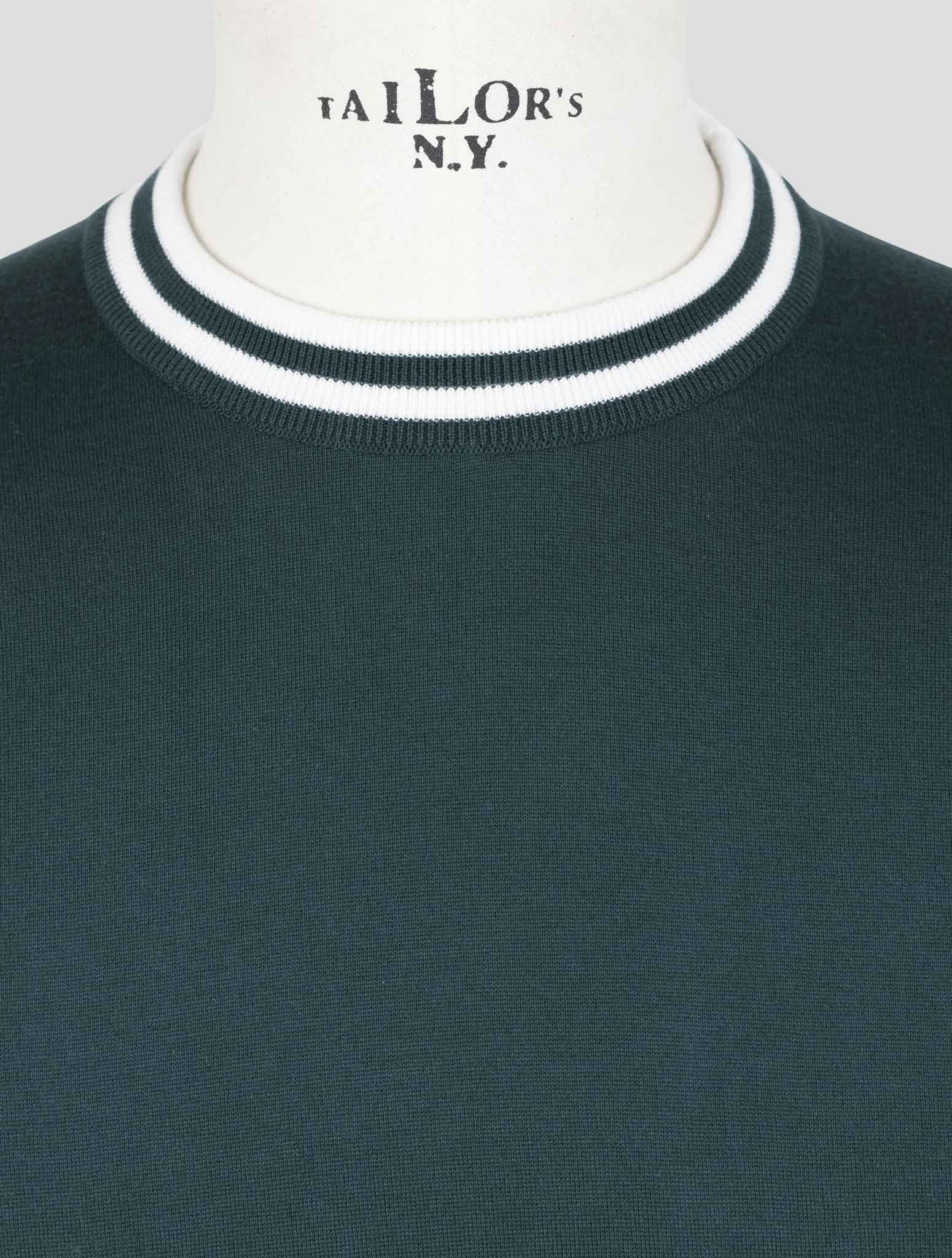 Kiton Green Cotton Sweater Crewneck