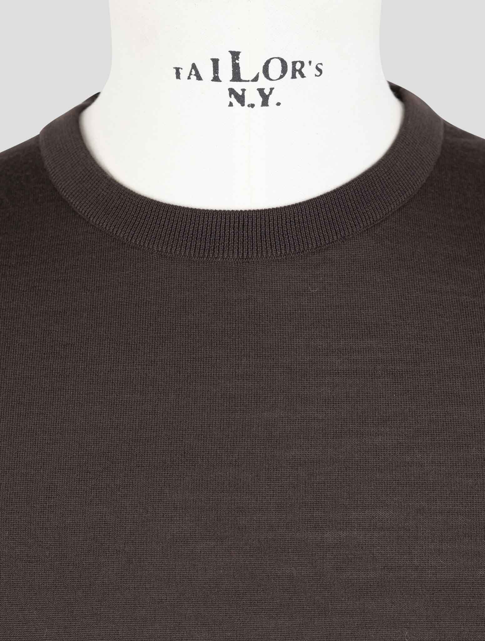 Kiton Brown Wool 14 Micron Sweater V-Neck