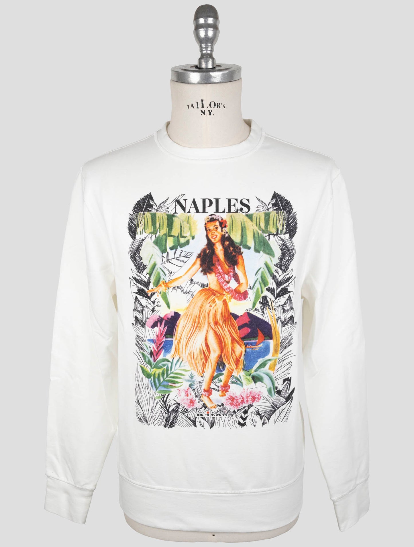 Kiton White Cotton Ea Sweater Crewneck