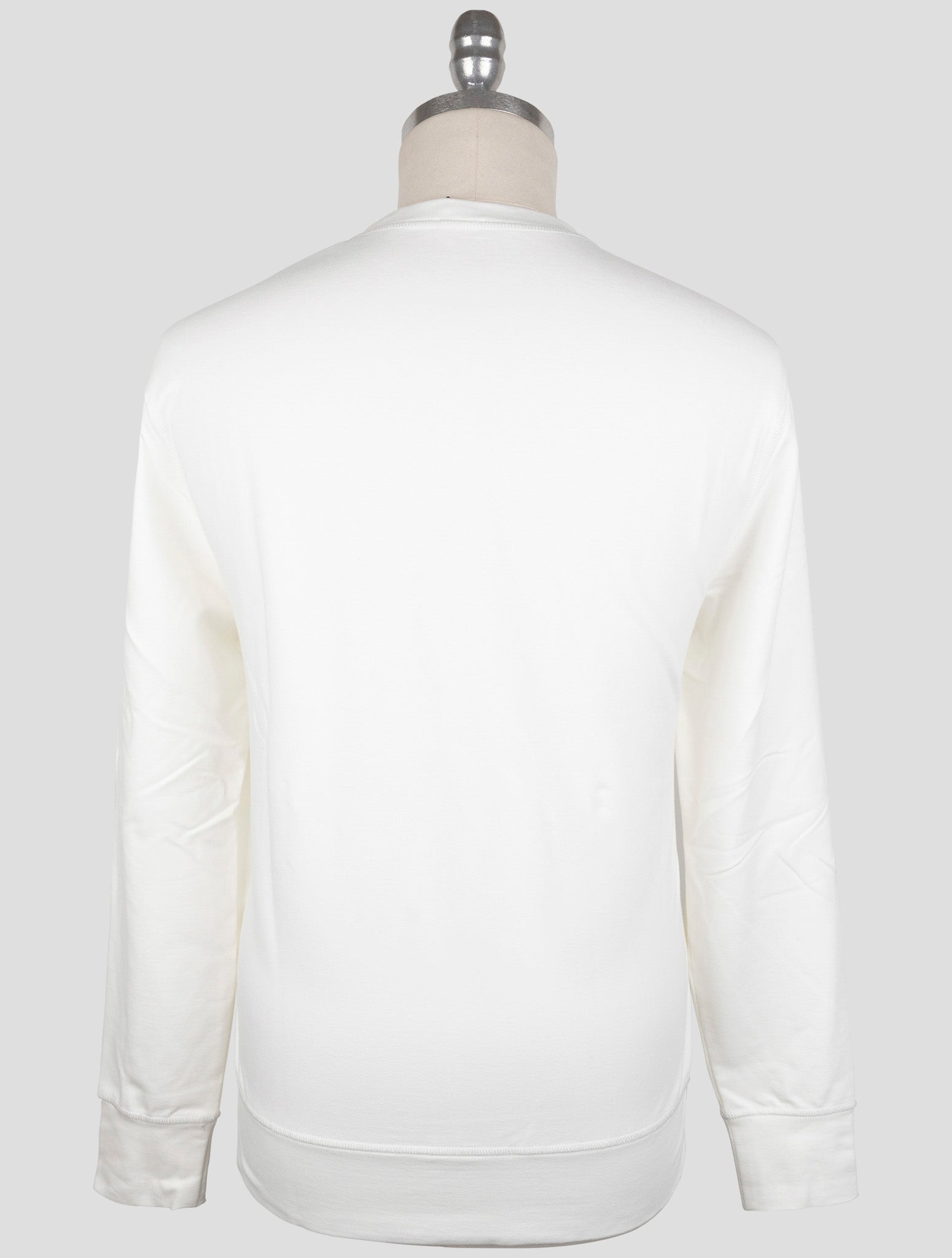 Kiton White Cotton Ea Sweater Crewneck