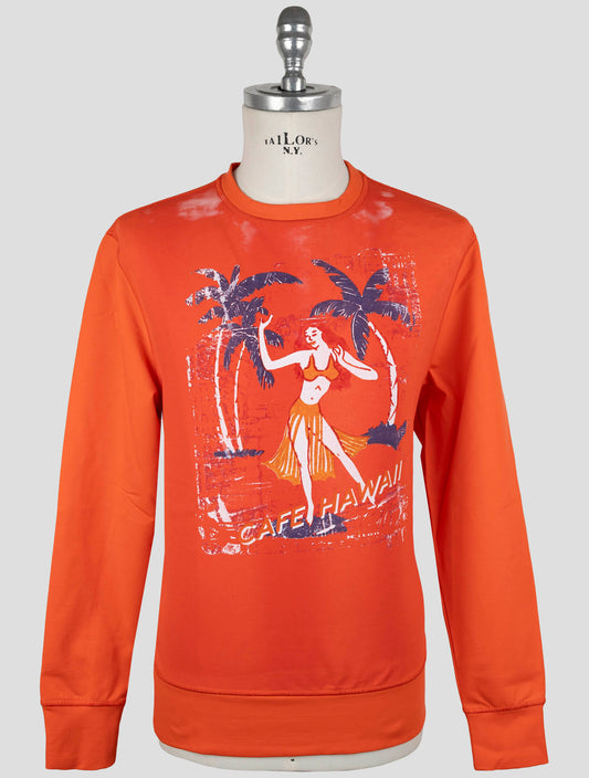 Kiton Red Cotton Ea Sweater Crewneck
