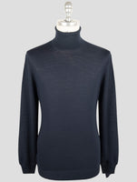 Kiton Dark Blue Wool Sweater Turtleneck