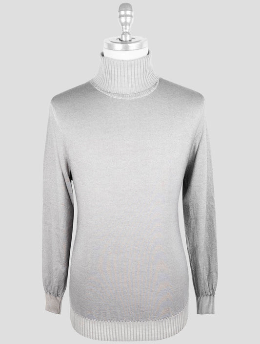 Kiton Gray Cashmere Silk  Sweater Turtleneck