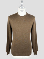Kiton Brown Silk Cashmere Linen Sweater Crewneck