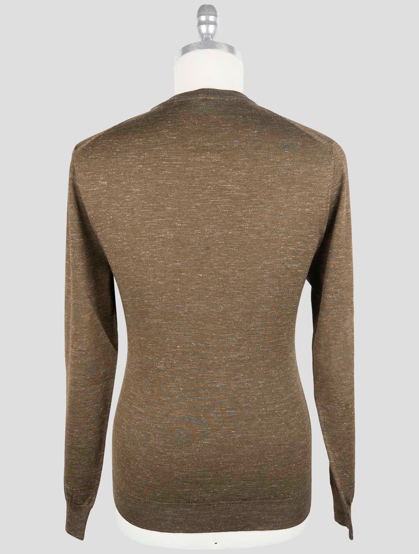 Kiton Brown Silk Cashmere Linen Sweater Crewneck