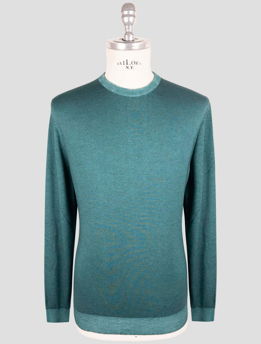 Kiton Green Cashmere Silk Sweater Crewneck