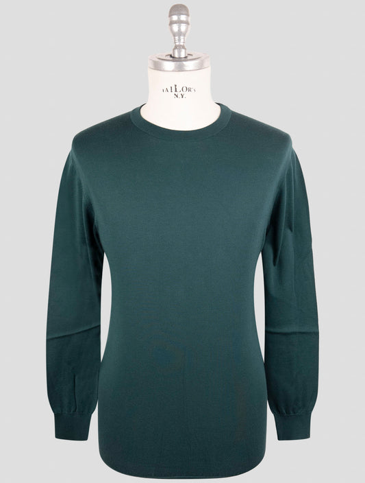 Kiton Green Cotton Icon Sweater Crewneck