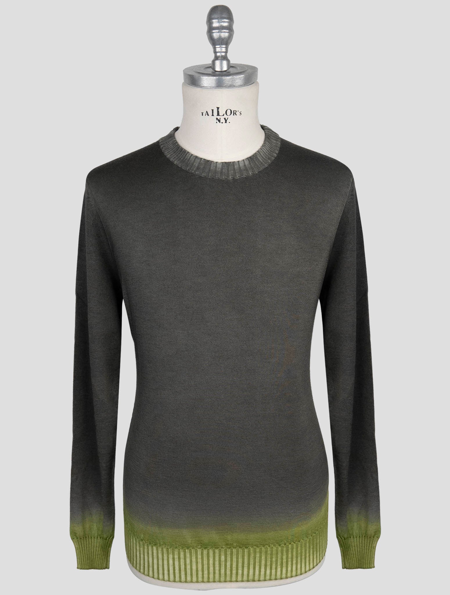 Kiton Brown Cashmere Silk Sweater Crewneck