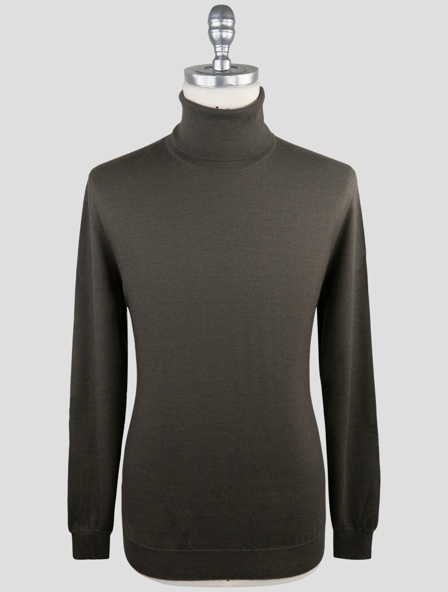 Kiton Green Cashmere Silk Sweater Turtleneck