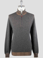 Kiton Brown Cashmere Sweater Half Zip