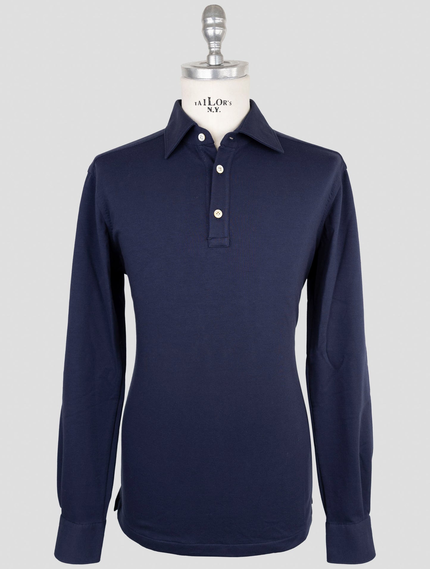 Kiton Blue Cotton Ea Sweater Polo