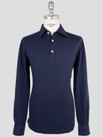 Kiton Blue Cotton Ea Sweater Polo