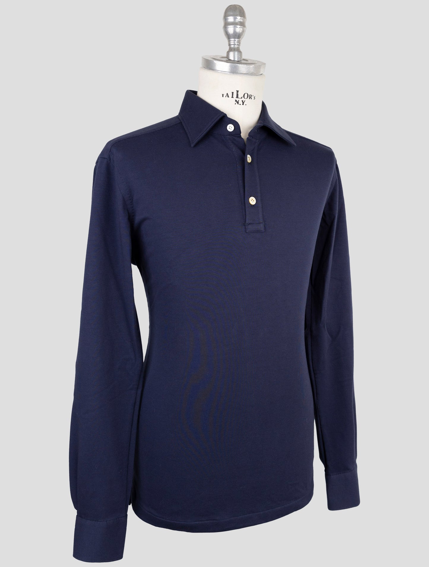 Kiton Blue Cotton Ea Sweater Polo