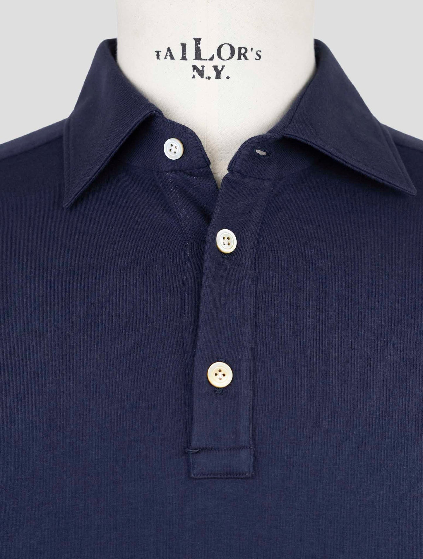 Kiton Blue Cotton Ea Sweater Polo