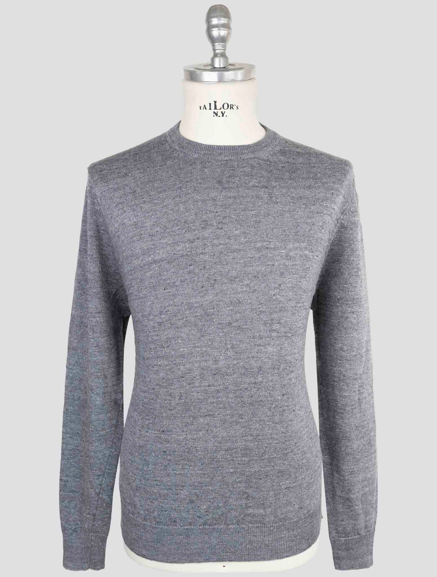 Kiton Knt Gray Linen Cotton Sweater Crewneck