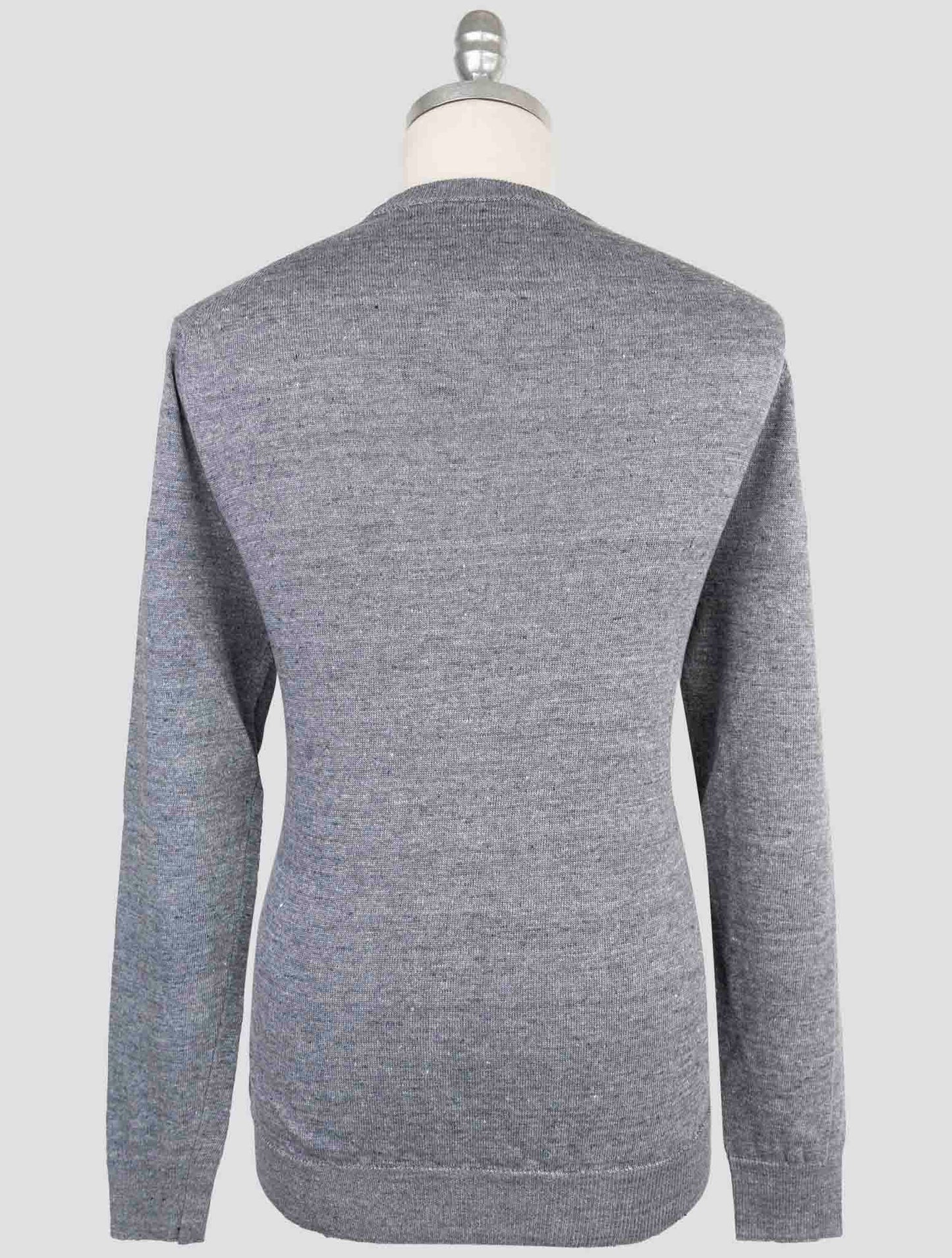 Kiton Knt Gray Linen Cotton Sweater Crewneck
