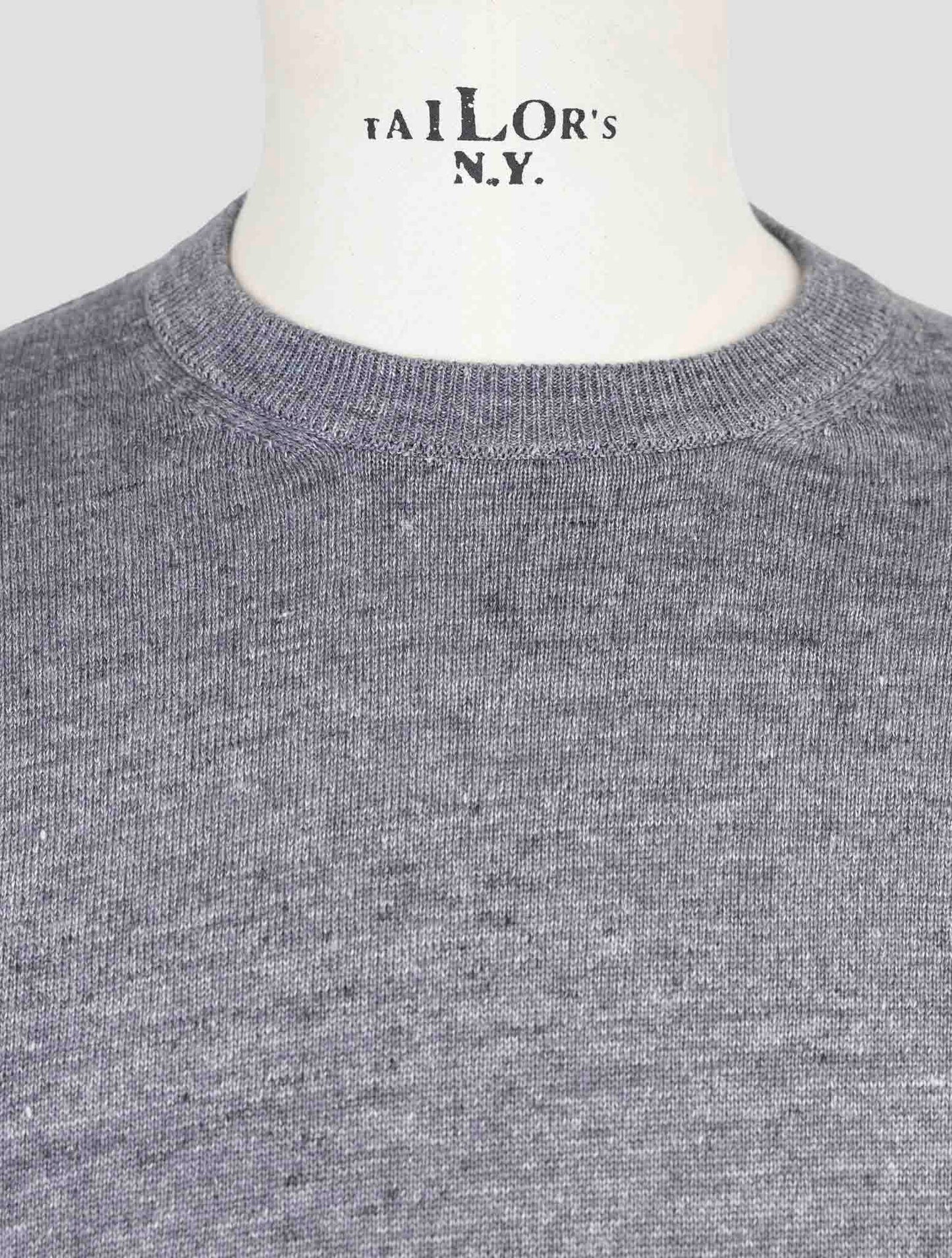 Kiton Knt Gray Linen Cotton Sweater Crewneck