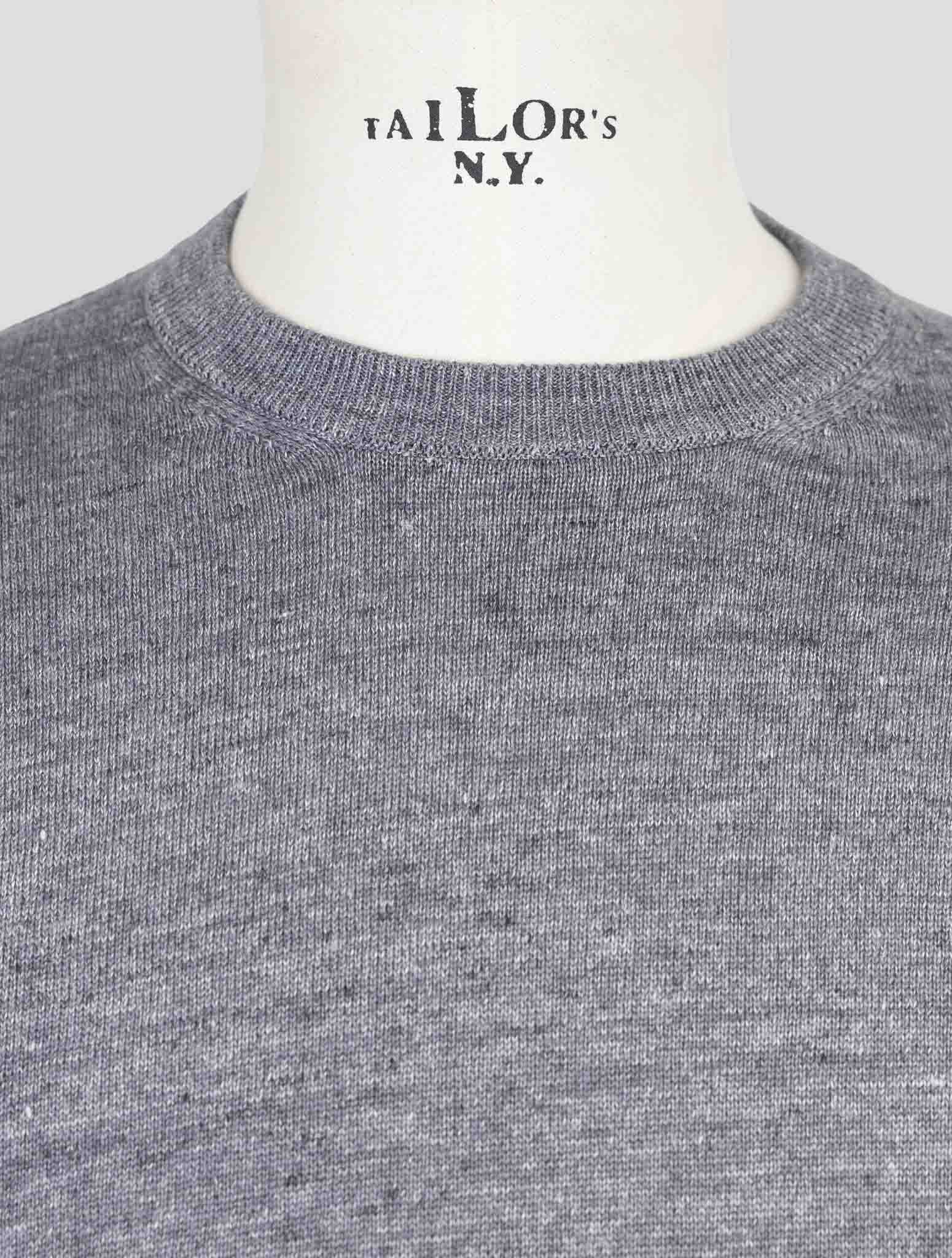Kiton Knt Gray Linen Cotton Sweater Crewneck