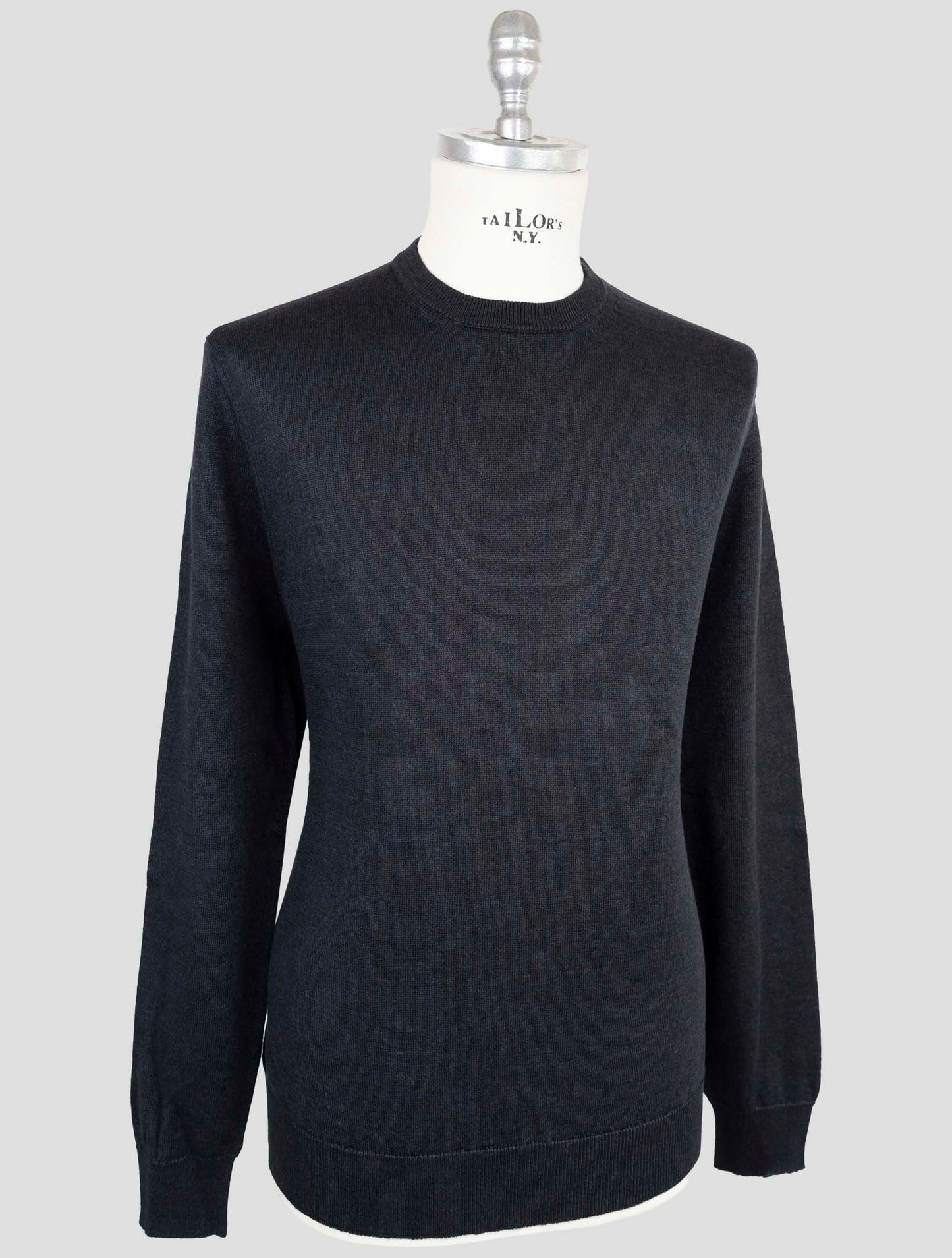 Kiton Knt Blue Linen Cotton Sweater Crewneck